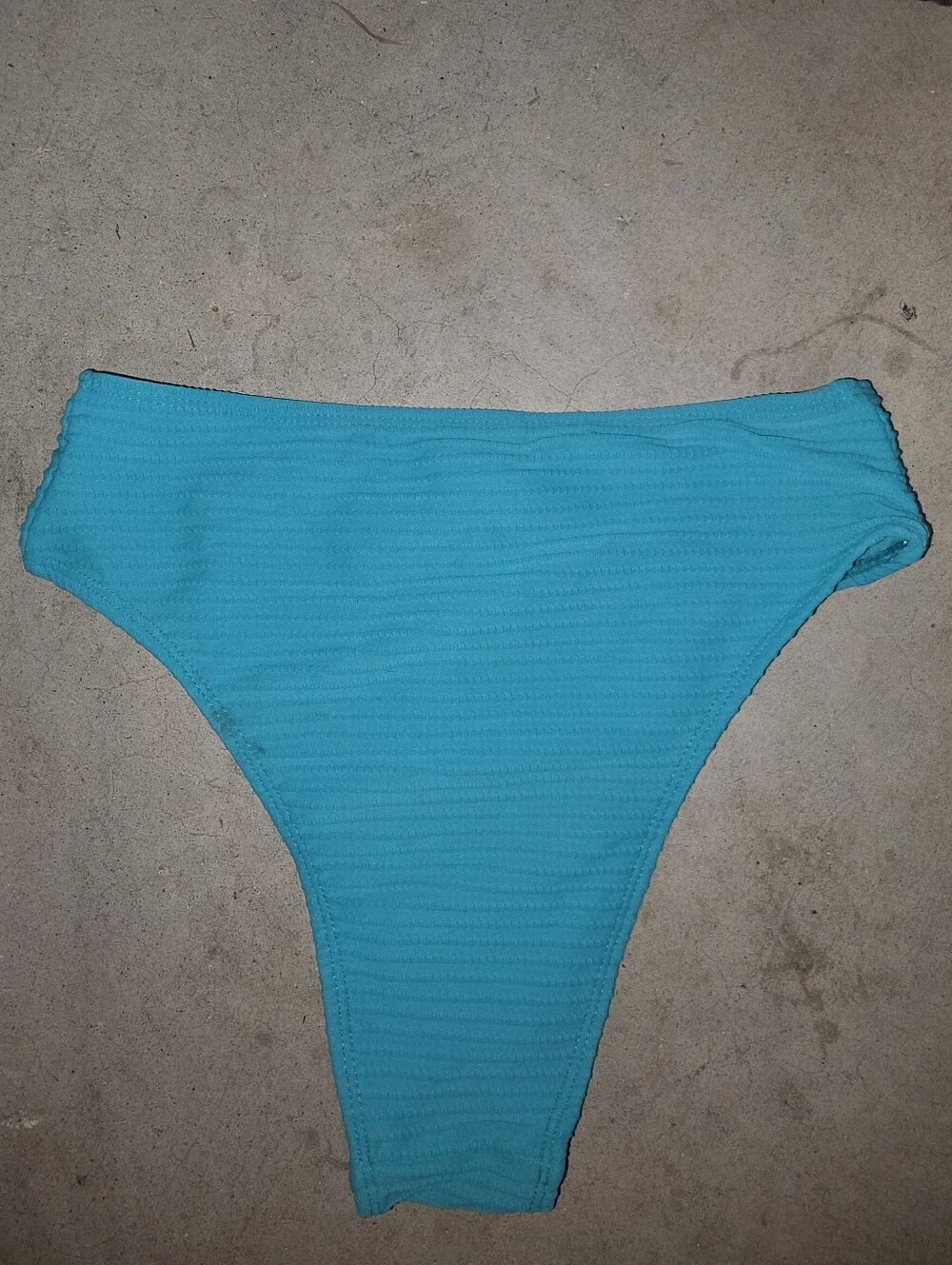 No Boundaries Teal Ribbed Bikini Bottom